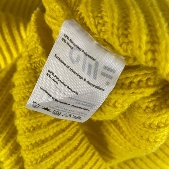 FWD Friday Tech Wool Oversize Crew Knit Sweater Highlighter Yellow Size XL - Picture 2 of 10